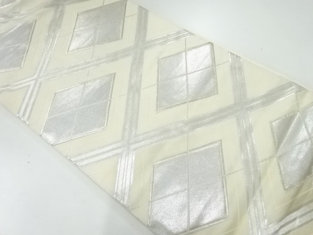 アンティーク　菱模様織出し袋帯（材料）